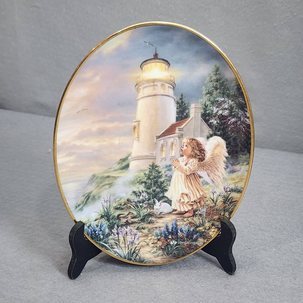 Bradford Exchange Angel Lighthouse Plate Dona Gelsinger A Little Hope Lights Way